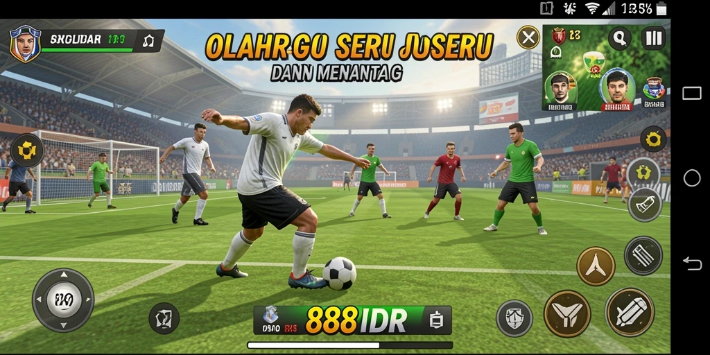 Screenshot utama <strong>888IDR</strong> menampilkan gameplay olahraga yang seru dan menegangkan.