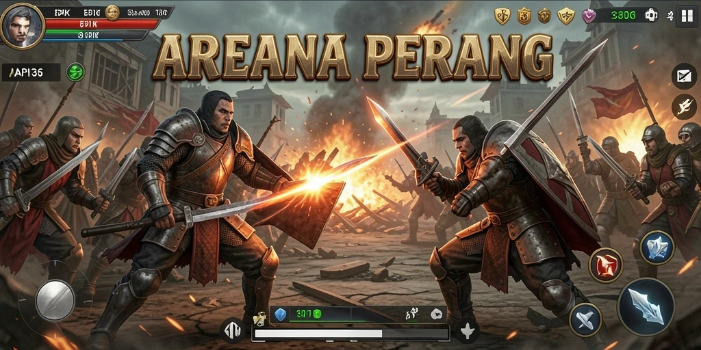 Tangkapan layar menampilkan duel seru di arena Fighting API36.