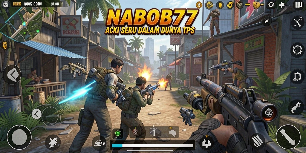 Screenshot utama NABOB77 menampilkan aksi seru dalam permainan TPS.