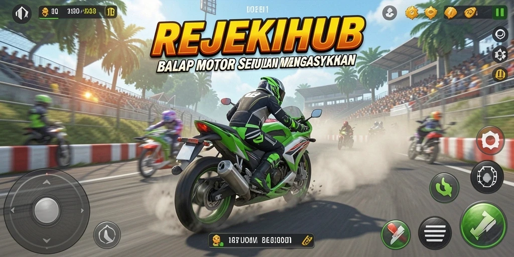 Tampilan menarik dari gameplay balap motor yang seru di REJEKIHUB.