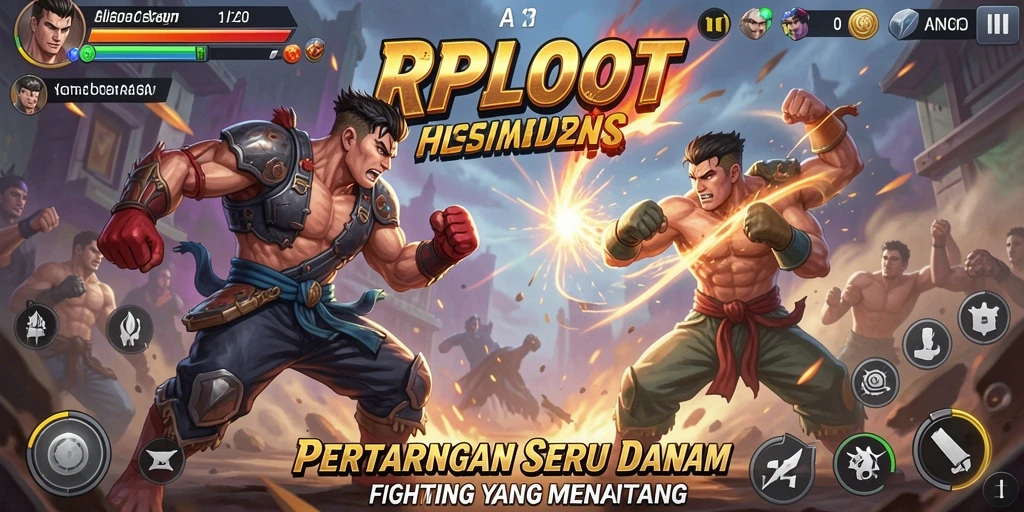 Tangkapan layar RPLOOT menampilkan aksi pertarungan yang mendebarkan dengan karakter yang epik.