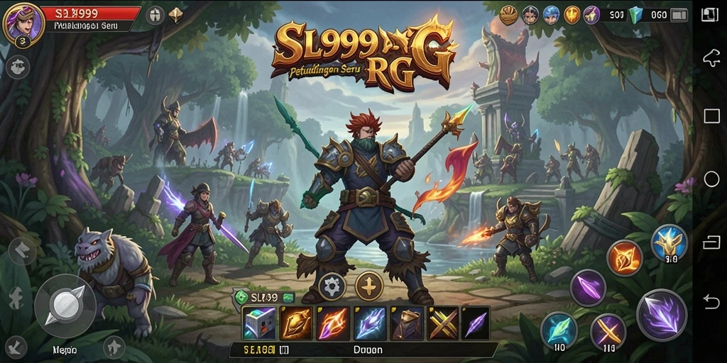 Tampilan layar permainan SL999 menonjolkan aksi RPG yang mendebarkan.