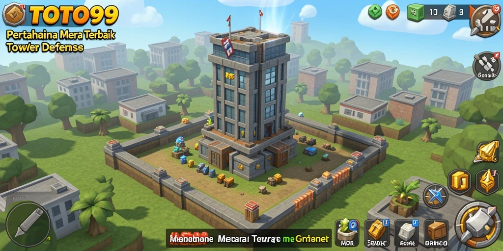 Tampilan gameplay TOTO99 yang menegangkan dalam Tower Defense.