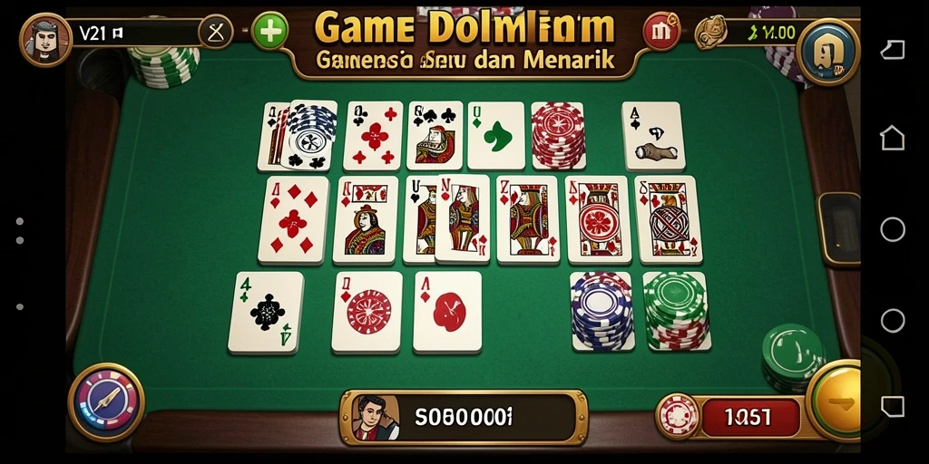 Tangkapan layar V21 menampilkan gameplay menarik dalam permainan domino.